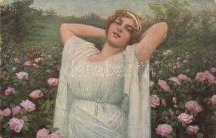 28 db régi virágos üdvözlőlap, néhány litho / 28 pre-1945 flower greeting cards, few lithos