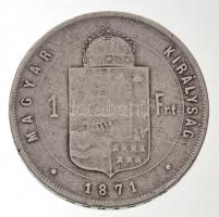 1871GYF 1Ft Ag "Ferenc József / Középcímer" Gyulafehérvár (12,08g) T:3 ph., ü. RRR! / Hung...