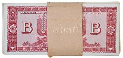 1946. 100.000BP (100x) eredeti, két helyen ragasztott, sérült "Magyar Nemzeti Bank" kötege...