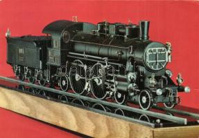 14 db modern magyar gőzmozdony és vagon motívumlap / 14 modern Hungarian locomotive, train, wagon mo...