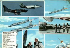 10 db modern katonai repülőgép motívumlap / 10 modern military aircraft motive cards