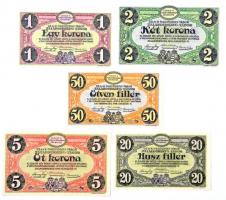 Zalaegerszeg / hadifogolytábor 1916. augusztus 15. 20f + 50f + 1K + 2K + 5K mindegyik arab sorozat- ...