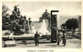 Budapest, BNV Nemzetközi Vásár, Goldberger pavilon + 1935 Budapesti Nemzetközi Vásár So. Stpl. (fa)