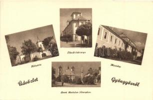 Gyöngyös - 2 db régi városképes lap / 2 pre-1945 town-view postcards