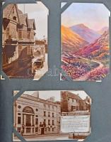 280 darabos képeslapgyűjtemény régi, családi albumban angliai hagyatékból, benne angol és külföldi v...