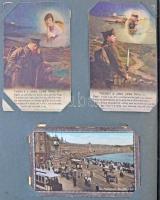 280 darabos képeslapgyűjtemény régi, családi albumban angliai hagyatékból, benne angol és külföldi v...