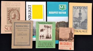 7 db helytörténeti kiadvány - P. Rodler Gellért: Máriacell bazilikájának története és leírása, Miskolc, Az aggteleki Baradla-barlang, A Zettl-Langer gyűjtemény Sopronban, Soproni útikalauz, Szigliget, M3 Budapest-Hatvan. Kiadói papírkötés, jó állapotban.