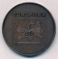 1985. "Eurofilex Nemzetközi Tematikus Bélyeg Kiállításn / Fédération Nationale des Philatélistes Hongrois" Br emlékérem tokban (42,5mm) T:2