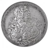 Ausztria 1683. "Bécs felszabadítása / I. Lipót" ezüstözött fém emlékérem. Szign.: Carl Waschmann (16,83g/39mm) T:2 ph. Austria 1683. "Liberation of Vienna / Leopold I" silver plated metal medallion. Sign.: Carl Waschmann (16,83g/39mm) C:XF edge error