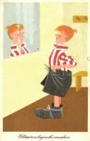 ~1950-1960. 4db-os sporttal kapcsolatos humoros képeslap / ~1950-1960. 4pcs of humorous postcards, sports thematic