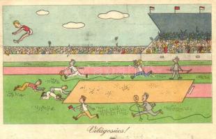 ~1950-1960. 4db-os sporttal kapcsolatos humoros képeslap / ~1950-1960. 4pcs of humorous postcards, s...