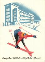 ~1950-1960. 5db síeléssel kapcsolatos motívum lap / ~1950-1960. 5pcs Skiing motive postcards