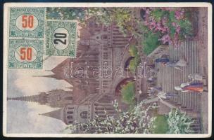 1920 Levelezőlap 1,20K vegyes portózás bélyeghiány miatt