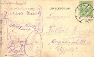 Déva, Deva; Városi színház, hátoldalon színészek aláírásai / theater + actor signatures