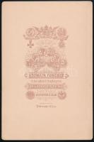 cca 1880 Fiatal hölgy műtermi portréja, keményhátú fotó Kozmata Ferenc budapesti műterméből, 17x11 c...