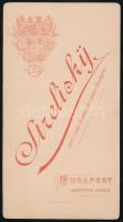cca 1985-1890 Hölgy portréja, keményhátú fotó Strelisky K.u.k. Hofphotograph budapesti műterméből, 2...