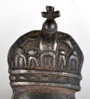 cca 1848-1849(?) Jurátusszablya Szent Koronával díszített keresztvasa, ezüst (Ag.), jelzés nélkül, 1...