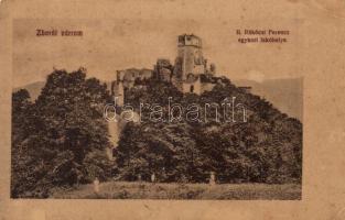 Zboró, Zborov; várrom, II. Rákóczi Ferenc egykori lakóhelye. Friedmann József kiadása / castle ruins (EK)