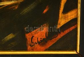 Schönberger jelzéssel: Asztaltársaság. Olaj, farost, keretben, 70×48 cm