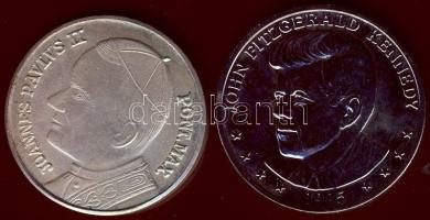 Lengyelország 1979. "II.János Pál pápa" emlékérem T:1 + USA 1985. "J.F.Kennedy" emlékérem T:BU