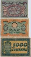 Ukrajna / Autonóm Köztársaság 1918. 100H + 500H + 1000H T:III-
Ukraine / Autonomous Republic 1918. ...