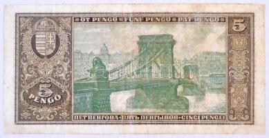 1926. 5P "A172-010722" T:III- restaurált / Hungary 1926. 5 Pengő "A099-029807" C...
