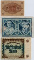 Német Birodalom 1910. 100M piros pecsét + 1915. 20M + Weimari Köztársaság 1920. 2M piros pecsét + 10...