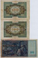 Német Birodalom 1910. 100M piros pecsét + 1915. 20M + Weimari Köztársaság 1920. 2M piros pecsét + 10...