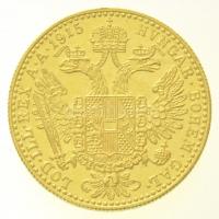 Ausztria 1915. Dukát Au "Ferenc József" utánveret (3,50g/0.986) T:1- 
 Austria 1915. 1 Du...