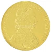 Ausztria 1915. 4D Au "Ferenc József" utánveret, aranyozott(?) keretben és láncon (Br.:37,0...