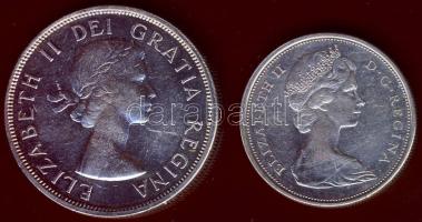 Kanada 1960. 1$ Ag T:2 kis ph + 1966. 50c Ag T:2 k