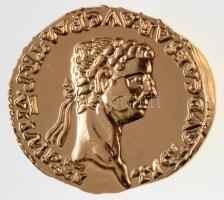 Római Birodalom / Claudius Kr. u. 41-54. COPY jelzésű aranyozott Aureus replika T:1- Roman Empire / Claudius 41-54. AD. COPY marked gold plated Aureus replica C:AU