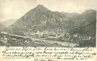 1899 Lasko, Markt-Tüffer; general view, bridge. Verlag And. Elsbacher
