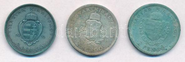 1935. 2P Ag "Pázmány" + 2P Ag "Rákóczi" + 1936. 2P Ag "Liszt Ferenc" T...