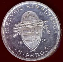 1938. 5P Ag "Szt.István" T:2