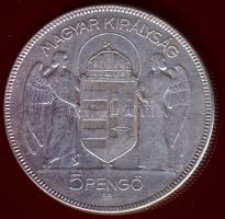 1930. 5P Ag "Horthy jobbra" T:3