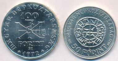 1972. 50Ft Ag + 100Ft Ag "Szent István" pár T:BU Adamo EM38, EM39