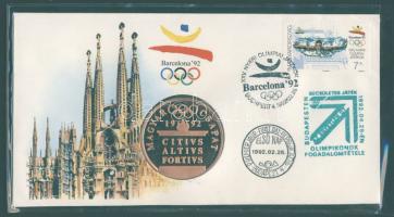 1992. Barcelona emlékérem FDC boritékon T:PP csak 10000db!