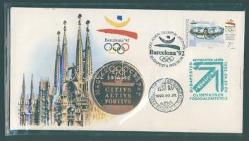 1992. Barcelona emlékérem FDC boritékon T:PP Csak 10000db!