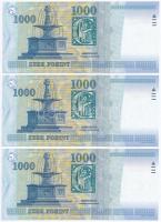 1999. 1000Ft (3x) sorszámkövetők, "DA" betűjel T:II