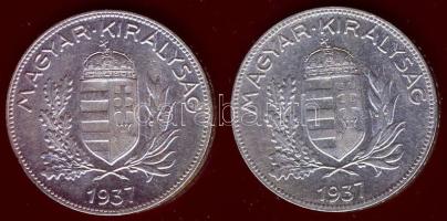 1937. 1P Ag (2x) T:1/2,2