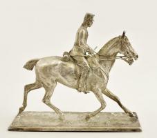 J. C. Klinkosch ezüst műhely (Bécs): Ferencz József a lovon. Ezüst kisplasztika, öntött, vésett és c...