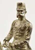 J. C. Klinkosch ezüst műhely (Bécs): Ferencz József a lovon. Ezüst kisplasztika, öntött, vésett és c...