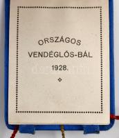 1928 Országos Vendéglős Bál táncrendje, Fővárosi Sörfőző Rt. Kőbánya maláta pezsgő reklámmal, mini c...