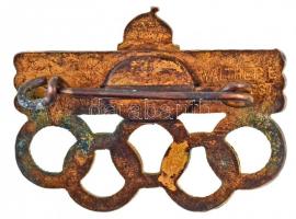 1936. "Berlin 1936" magyar címeres, zománcozott olimpiai jelvény, "WALTHER E. BUDAPES...