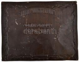 1910 Nagyősz (Bánság) Millennium Telep szőlőoltvány iskola fém reklám tábla, dombornyomott, kissé ko...