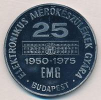 1975. Elektronikus Mérőkészülékek Gyára - 25 éves fém emlékplakett tokban (55mm) T:2