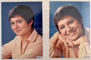 cca 1974 Magyar színészek portré albuma, 9 színész 29 fotója közös albumban, feliratozva, 15x10 cm