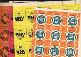 1964-1970 4klf BNV levélzáró 50-es ívekben