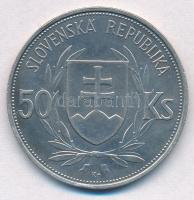 Szlovákia 1944. 50K Ag "Függetlenség 5. évfordulója" T:1- Slovakia 1944. 50 Korun Ag &quot...